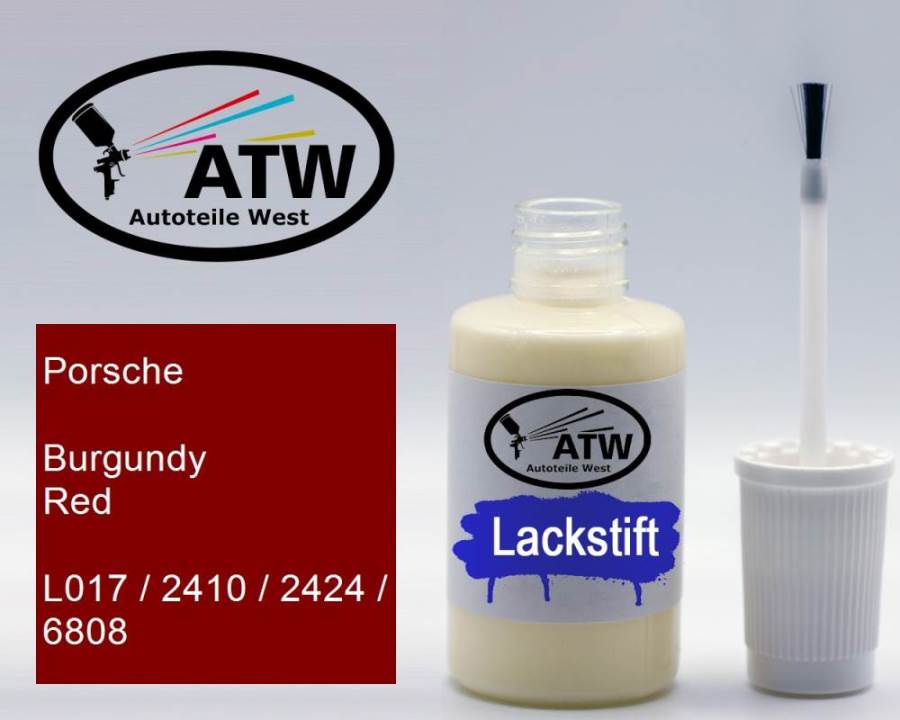 Porsche, Burgundy Red, L017 / 2410 / 2424 / 6808: 20ml Lackstift, von ATW Autoteile West.